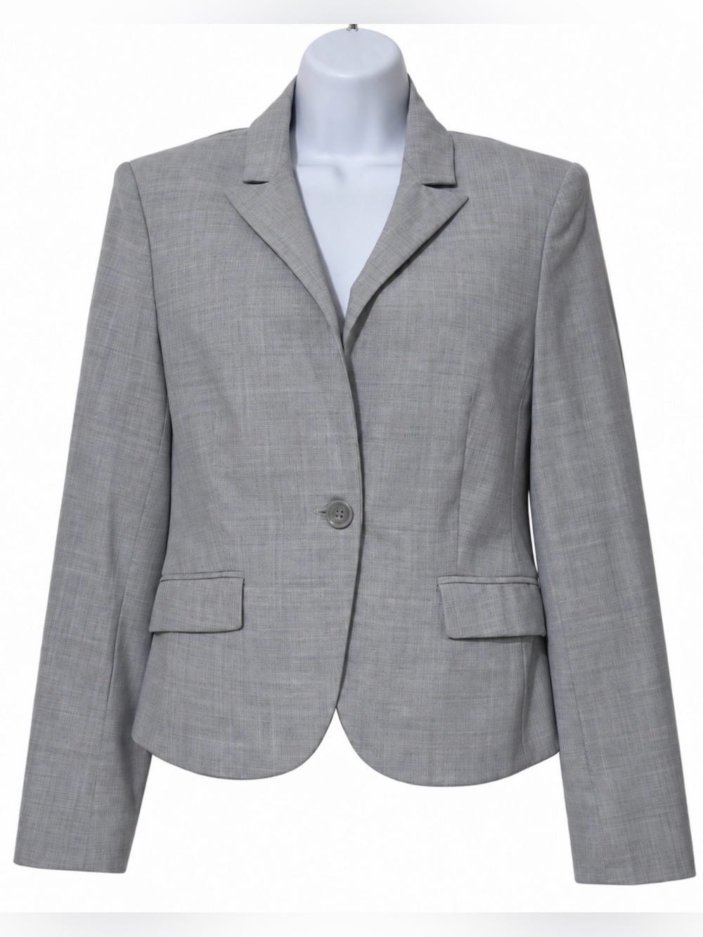 Express Design Studio Women’s Light Gray Single-Button Tailored Blazer Size 4